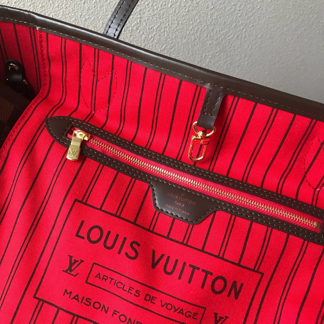 Louis Vuitton N41357 Neverfull Women Bags Red Size 32*29*17cm
