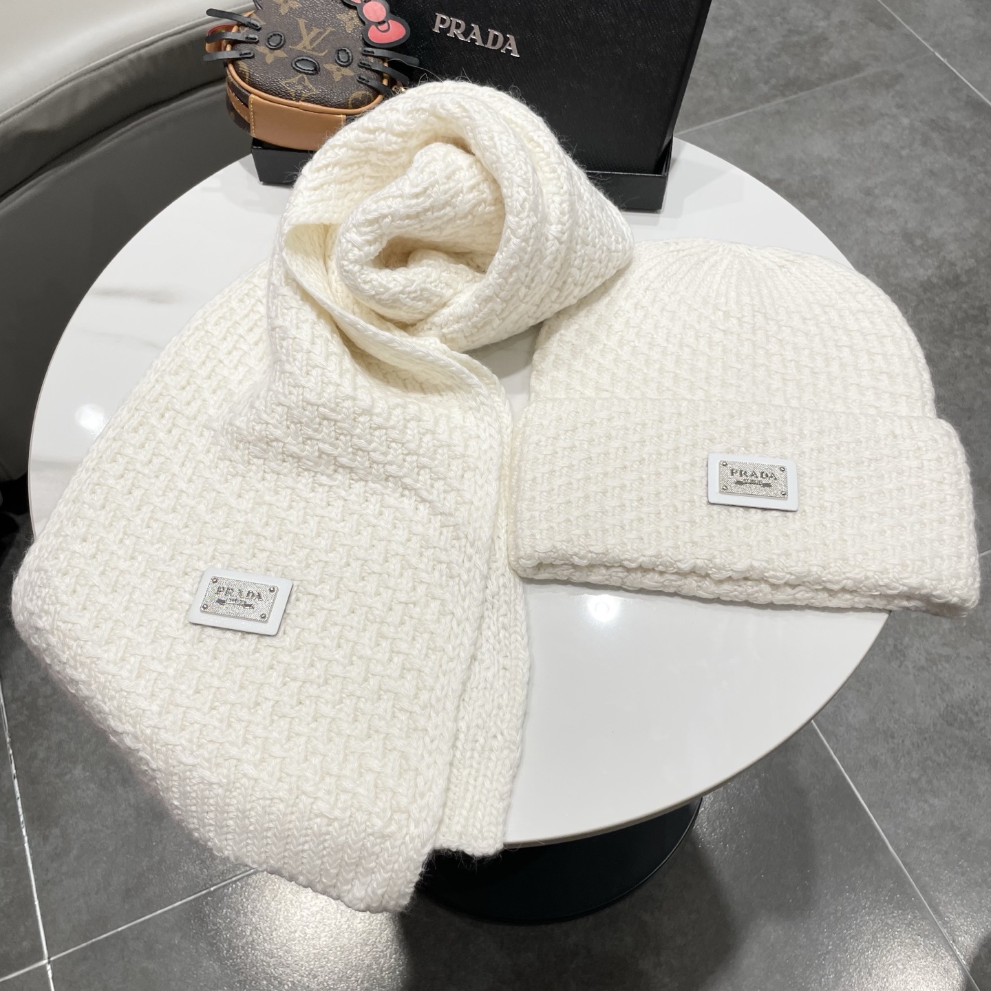 Prada Knitted Hat+Scarf