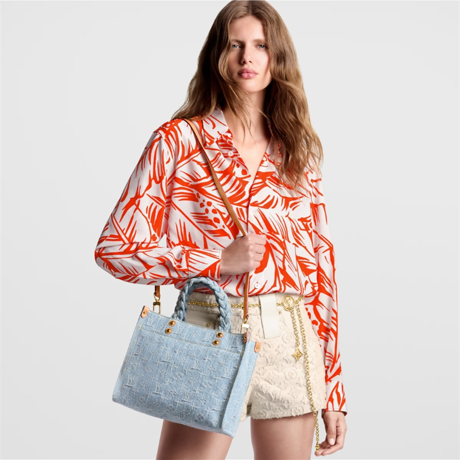 Louis Vuitton M24897 Let Go PM Denim Cowboy Shopping Bags Size 28*23*10.5cm