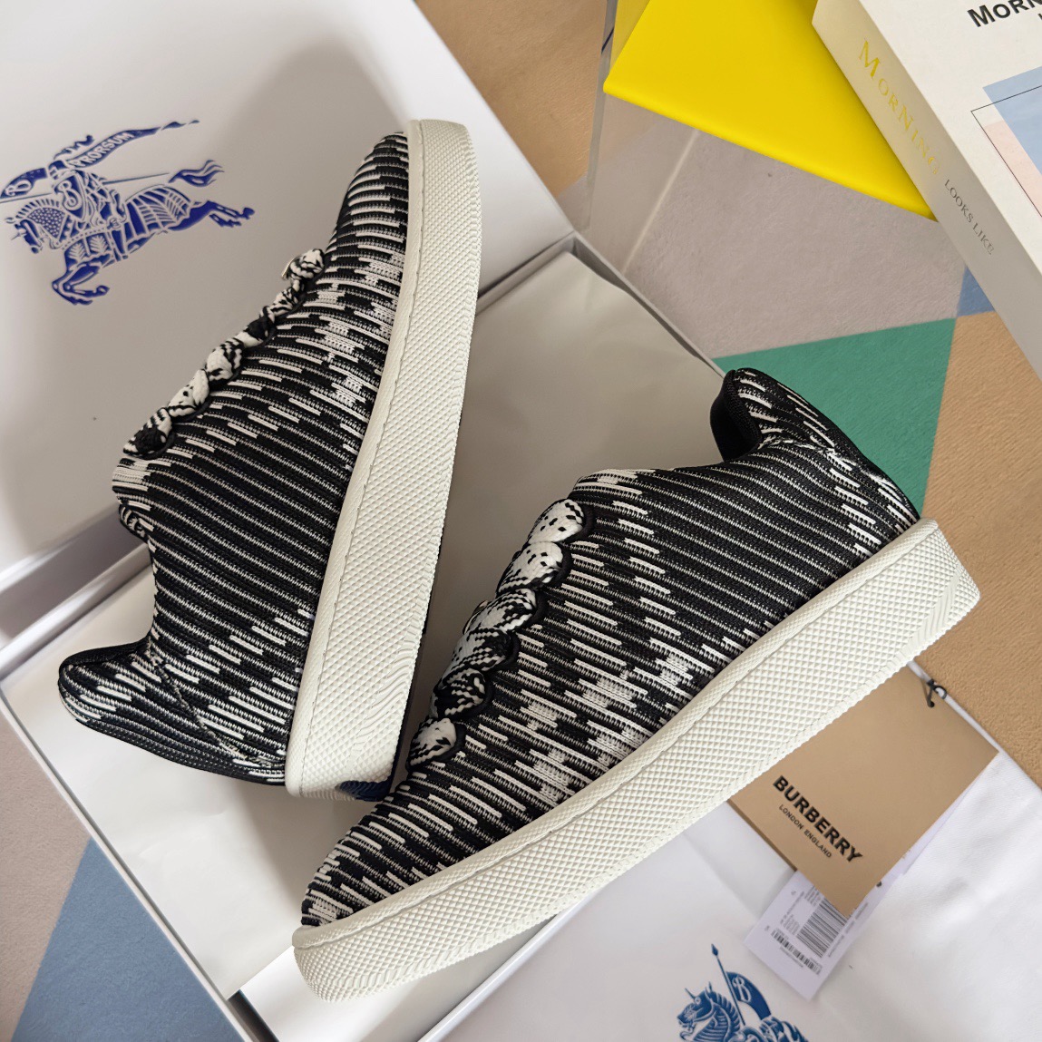 Burberry 2024 New Check Knit Box Sneaker Size 36-45