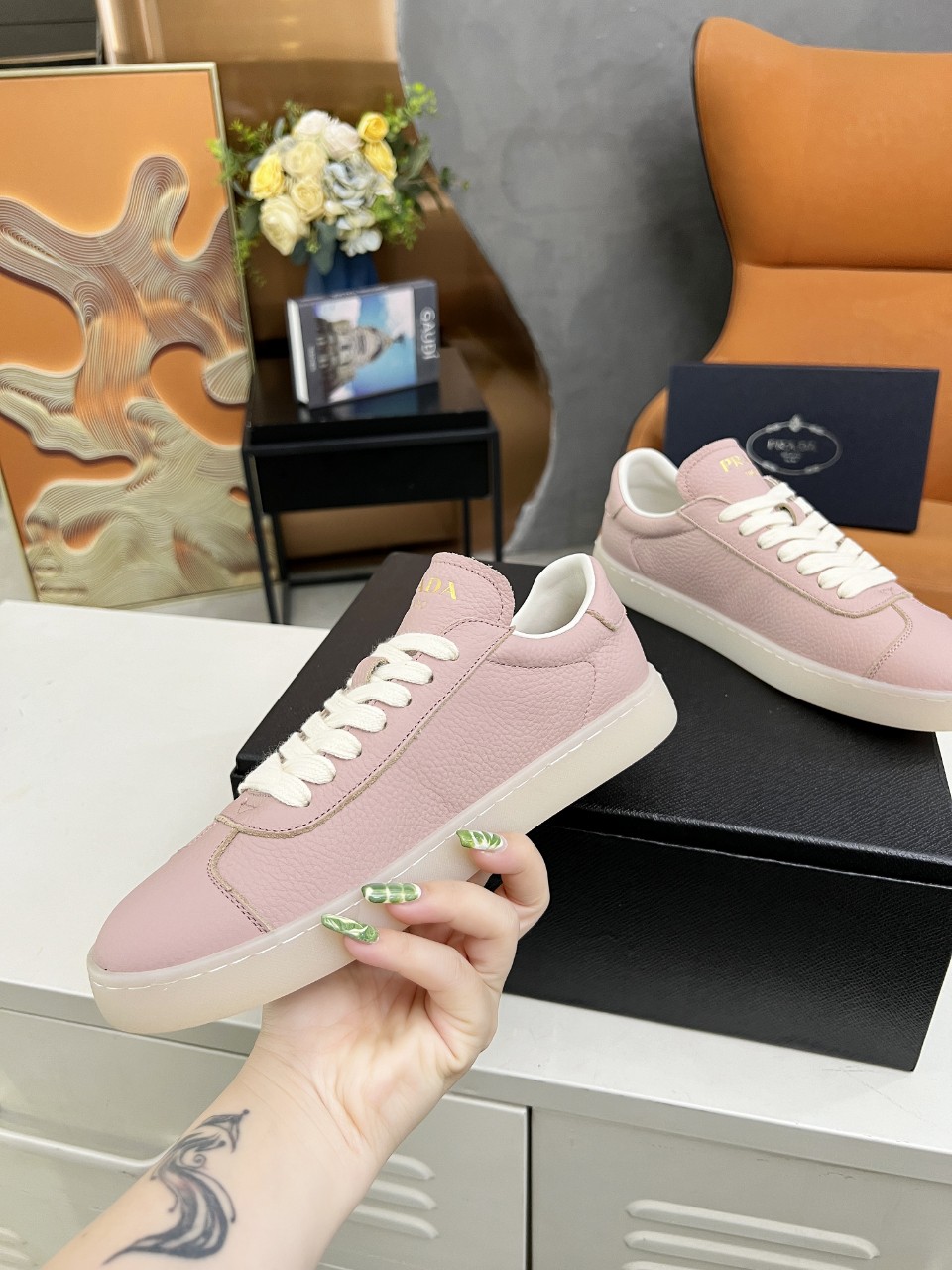 Prada Lane Deer Leather Sneakers Size 36-45
