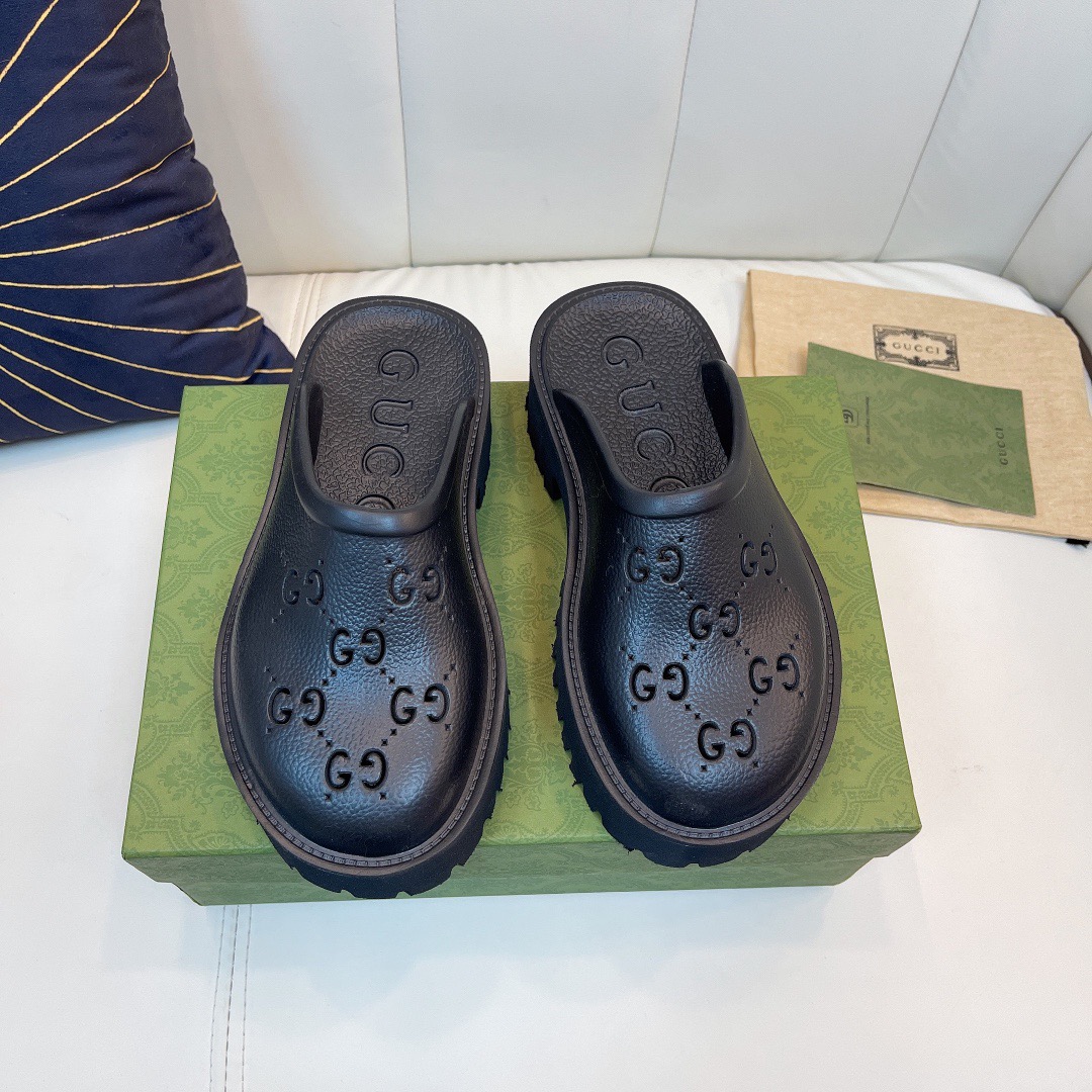 Gucci Slip on Sandal Slippers Size 36-45 Black/White