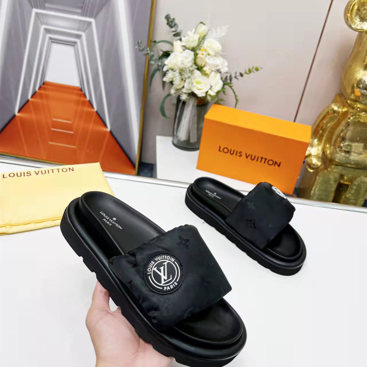 Louis Vuitton Pool Pillow Flat Comfort Slippers Size 36-41