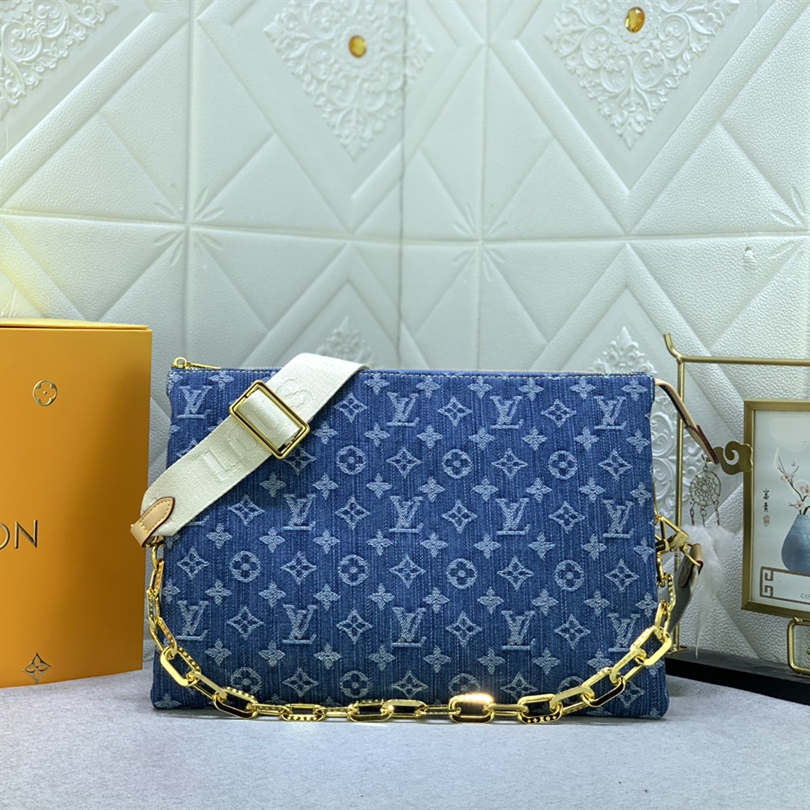 Louis Vuitton Monogram Coussin Denim Cowboy Shoulder Bags Size 34*24*12cm