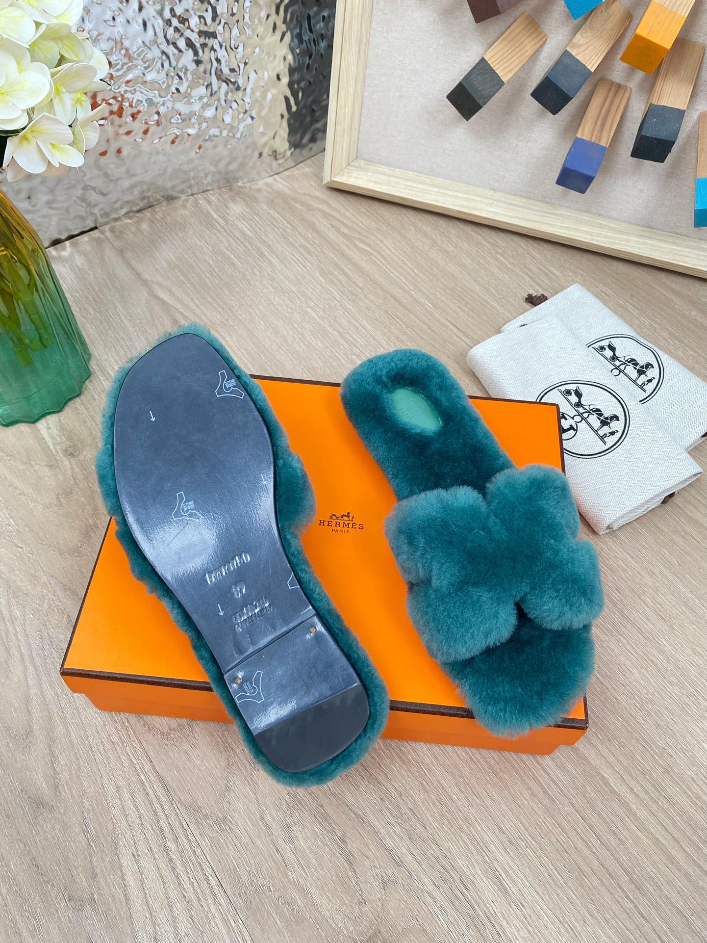 Hermes 23fw Women Winter Slippers Size 36-40