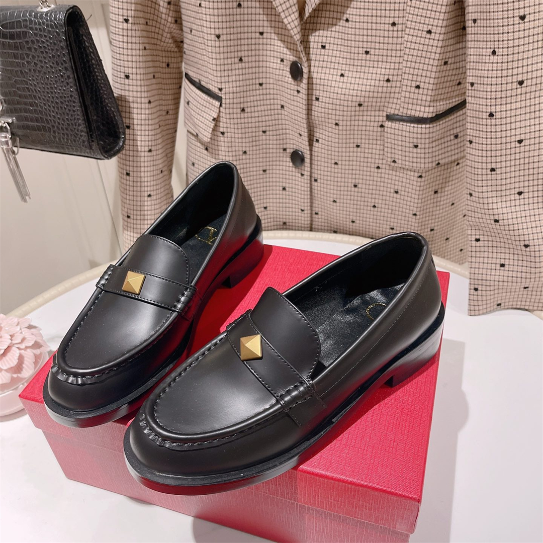 Valentino Roman Stud Brushed Calfskin Loafer Size 36-41