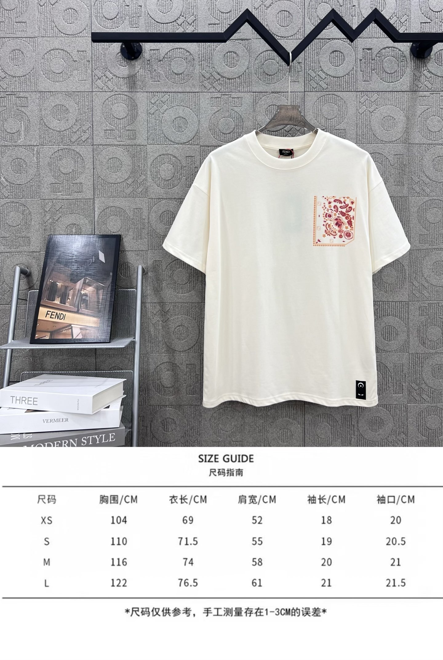 Fendi T Shirt  Embroider Logo Size XS-L