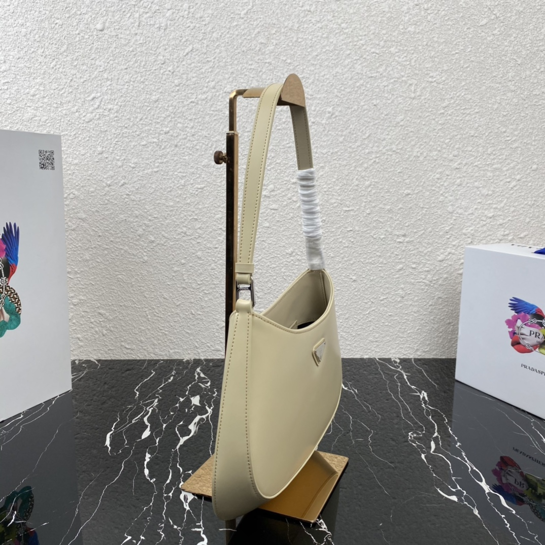 Prada 1BC499 Cleo Brushed Leather Shoulder Bags Size 27*22*6cm