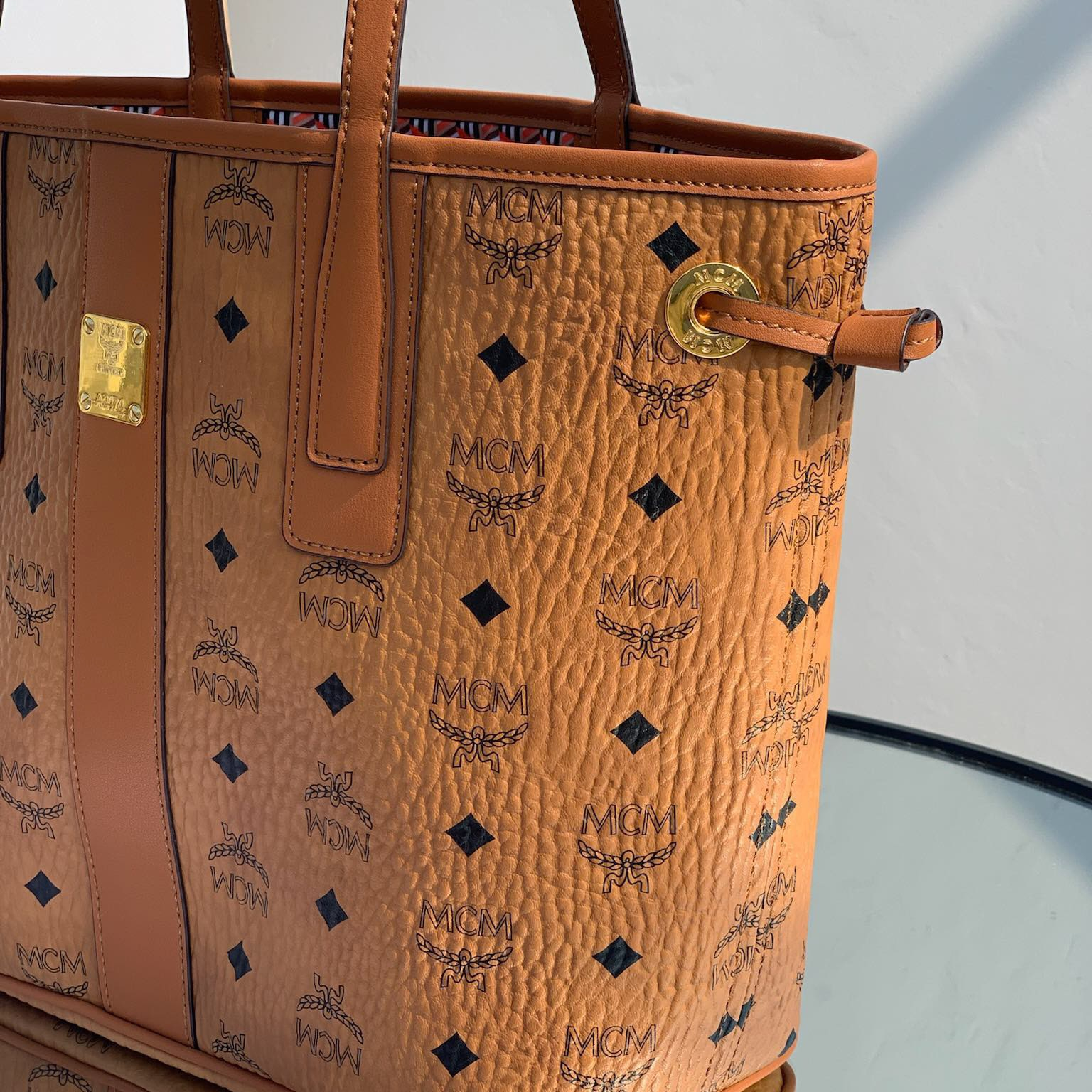 MCM Reversible Liz Shopper in Visetos Bags 37*31*25cm