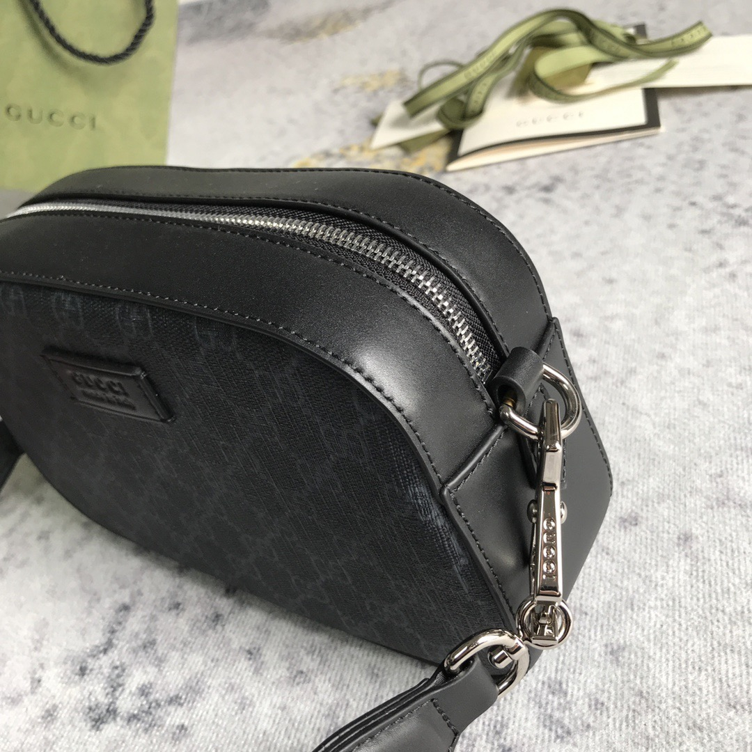 Gucci GG Supreme Black Men Shoulder Bags Size 24*15*7.5cm