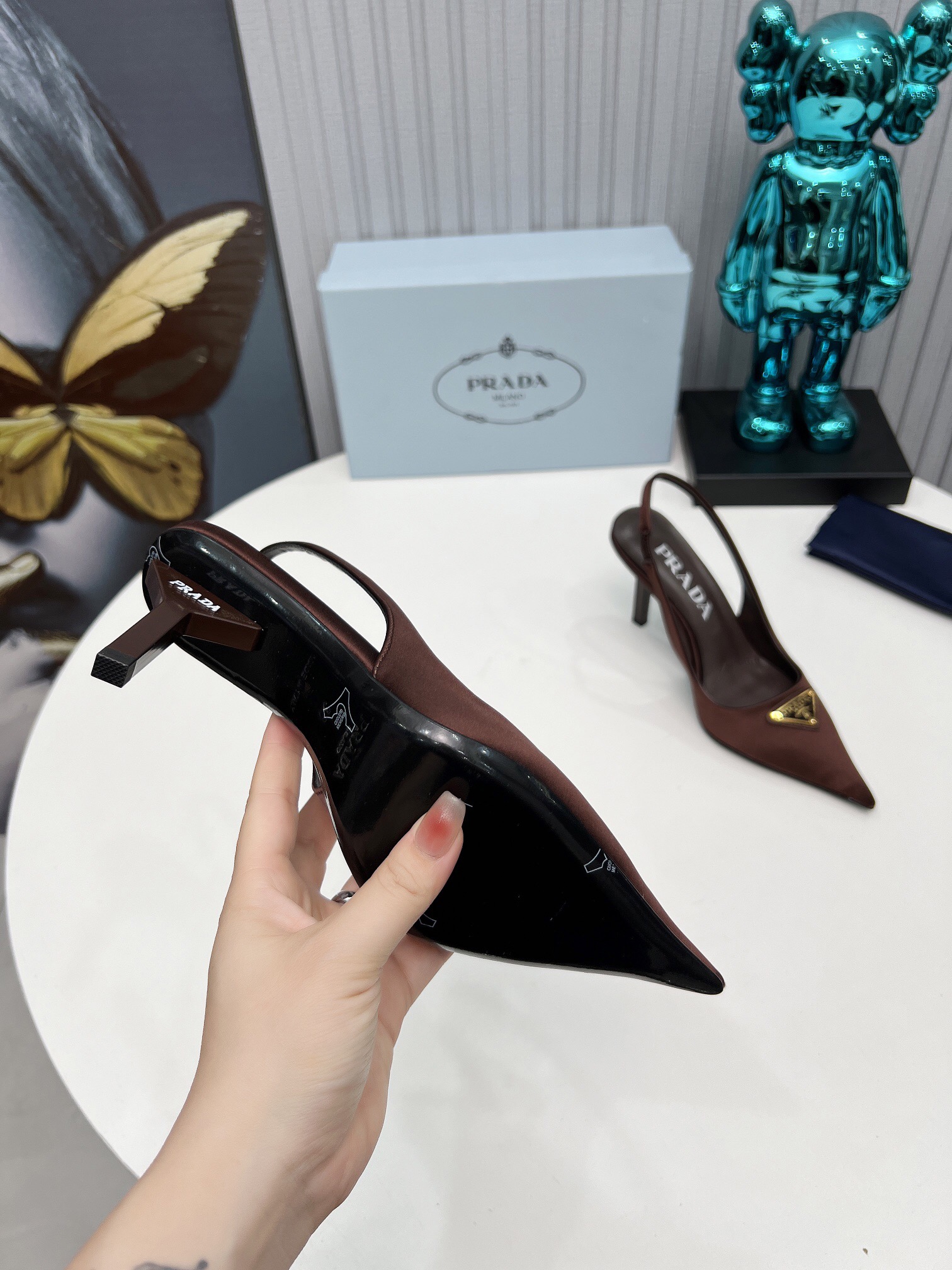 Prada Brushed Leather Slingback Pumps Size 35-41