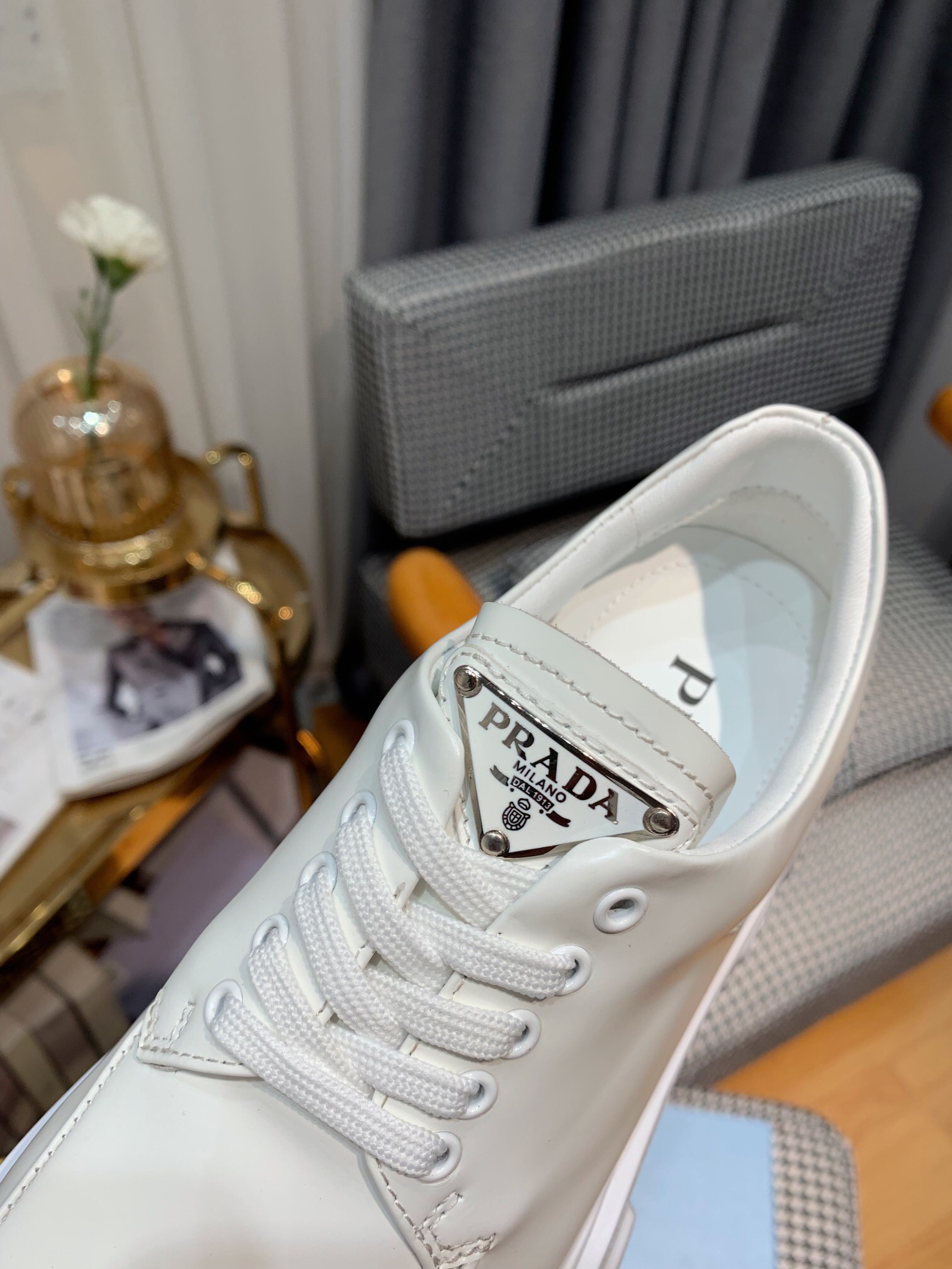 Prada Monolith brushed leather lace-up Shoes Loafers Size 36-41