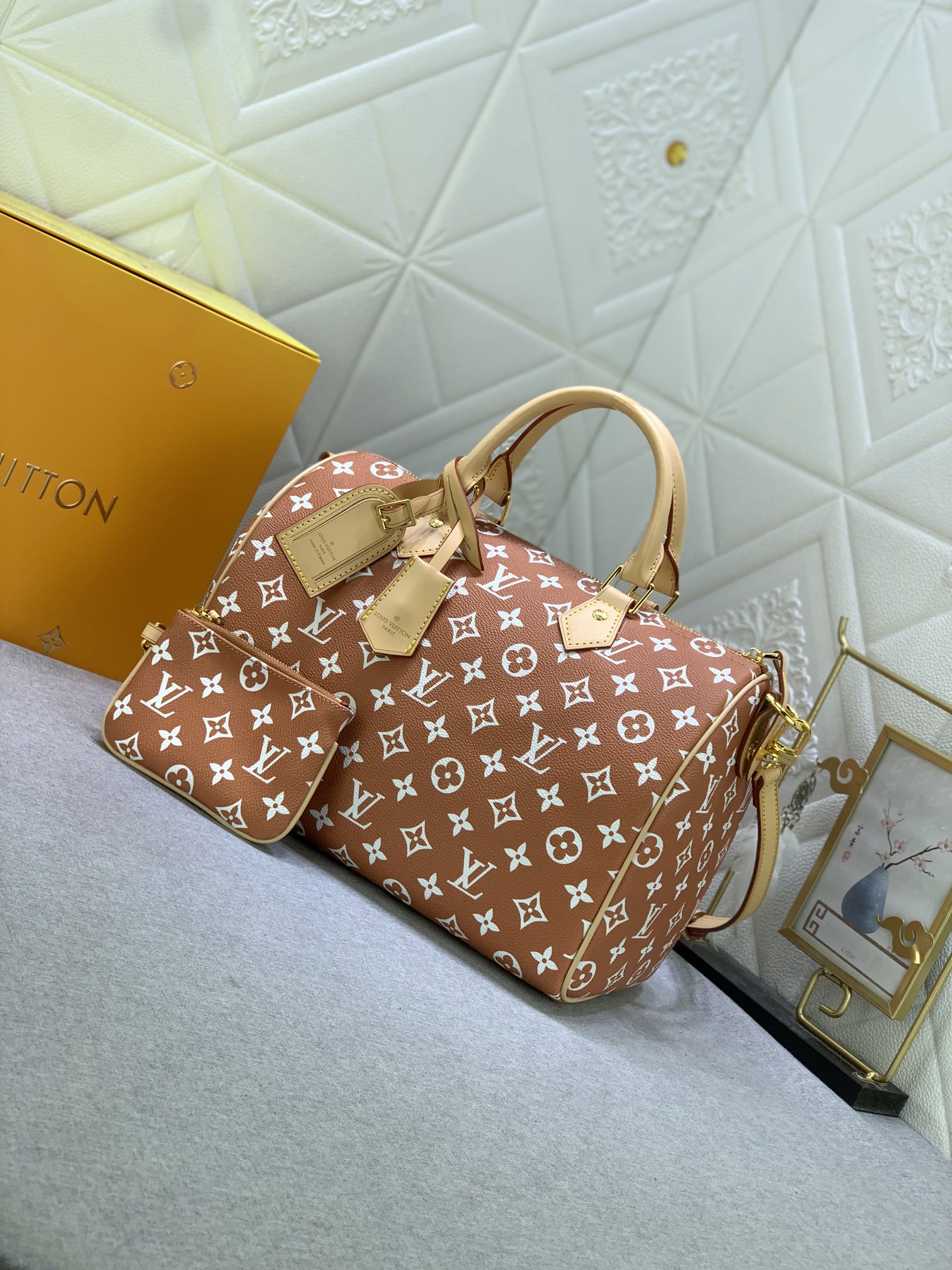 Louis Vuitton Speedy P9 Bandoulière 30 Monogram Leather Travel Bags Size 30*21*7cm