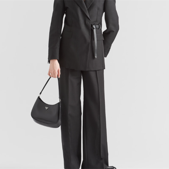 Prada 1BC499 Cleo Brushed Leather Shoulder Bags Size 27*22*6cm