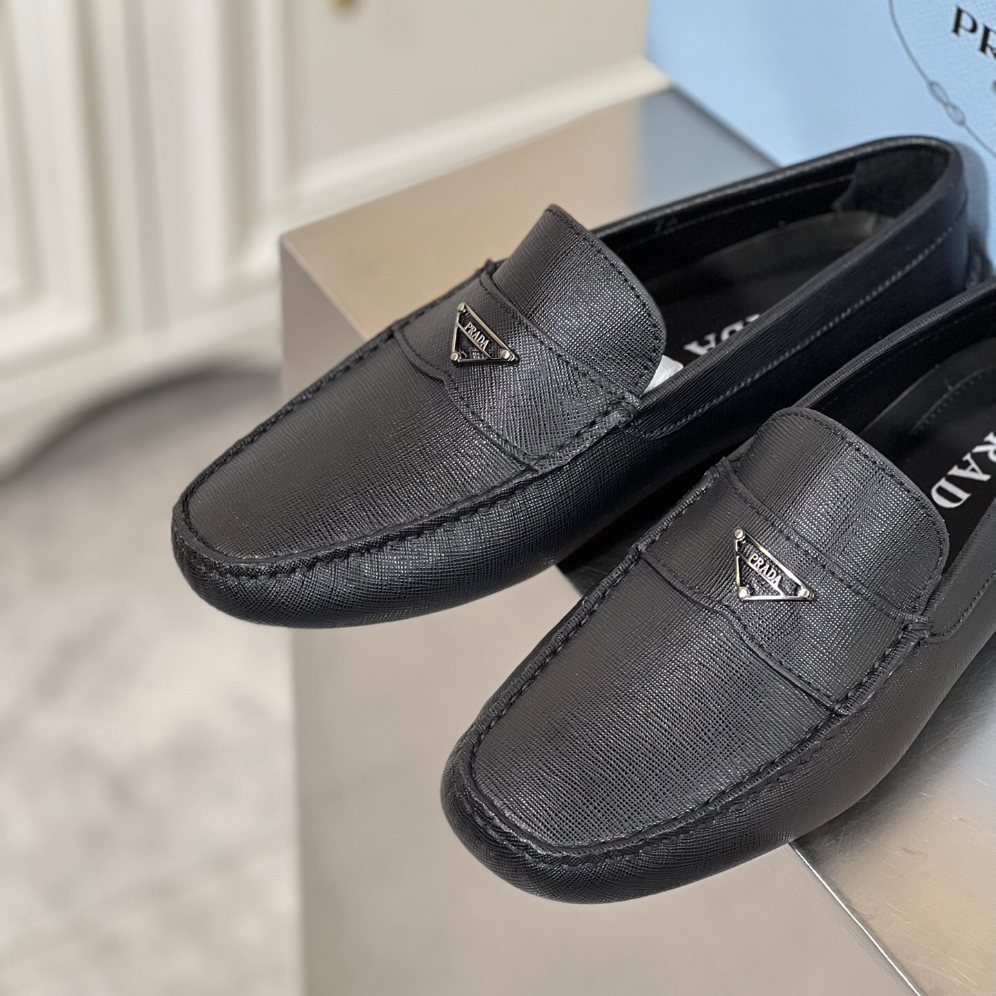 Prada Saffiano Leather Driver Loafers Size 39-45   5-Style