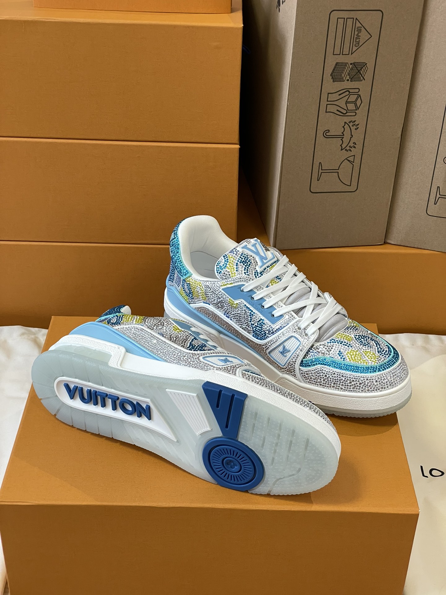 Louis Vuitton LV Trainer Diamond Sneaker Size 36-46