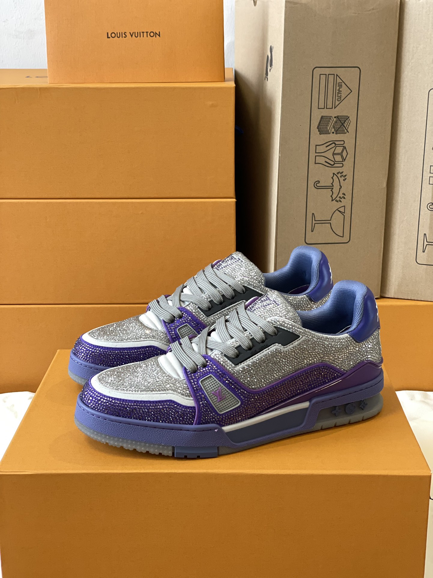 Louis Vuitton LV Trainer Diamond Sneaker Size 36-46