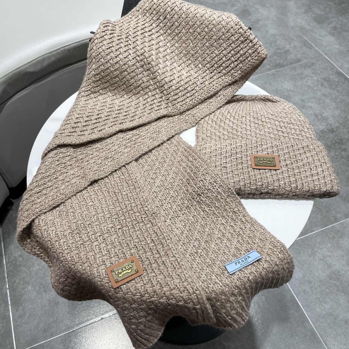 Prada Knitted Hat+Scarf