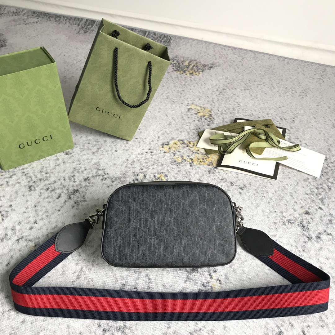Gucci GG Supreme Black Men Shoulder Bags Size 24*15*7.5cm