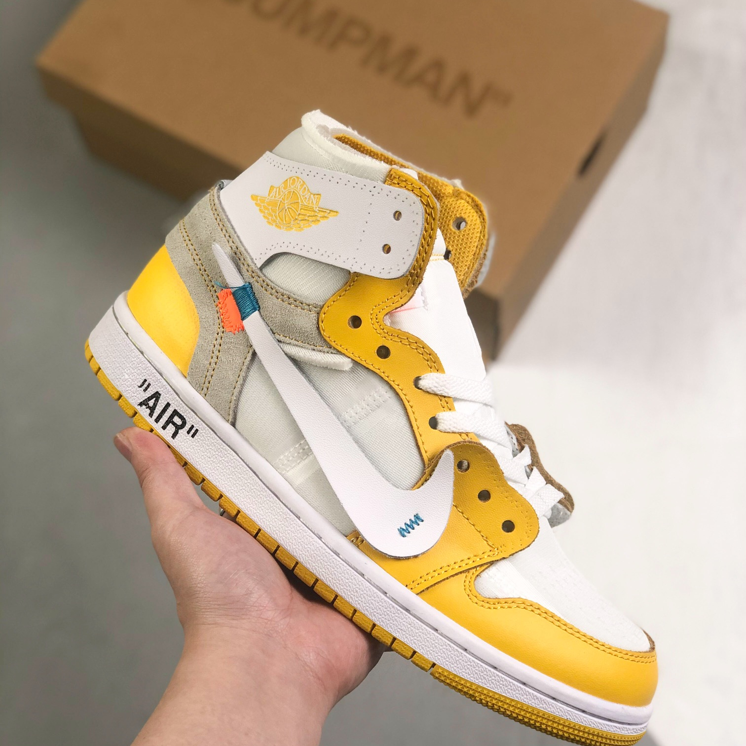 Nike Air Jordan 1 x OFF White High Top Sneakers Shoes Gr. 36-46