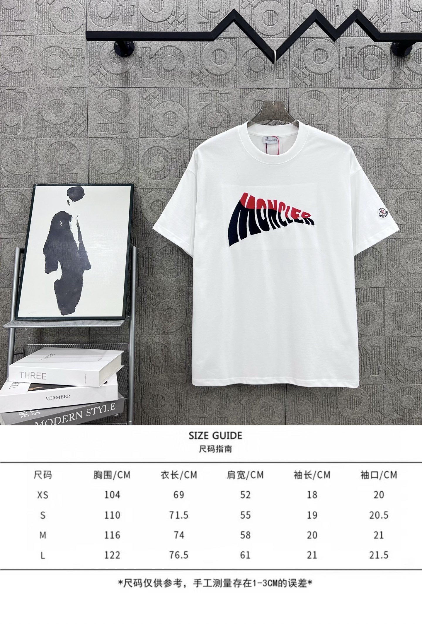 Moncler T Shirt  Embroider Logo Size XS-L