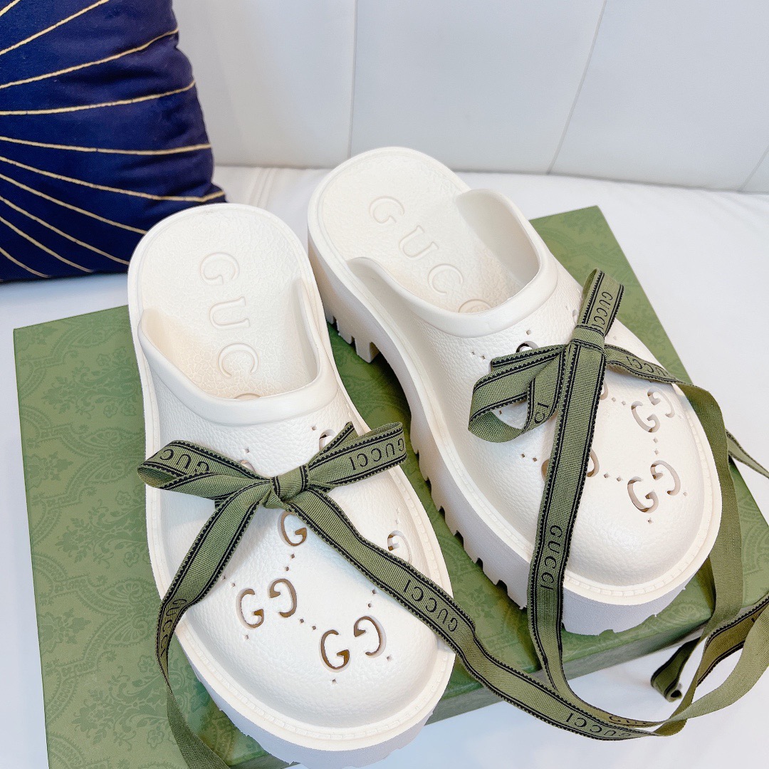 Gucci Slip on Sandal Slippers Size 36-45 Black/White