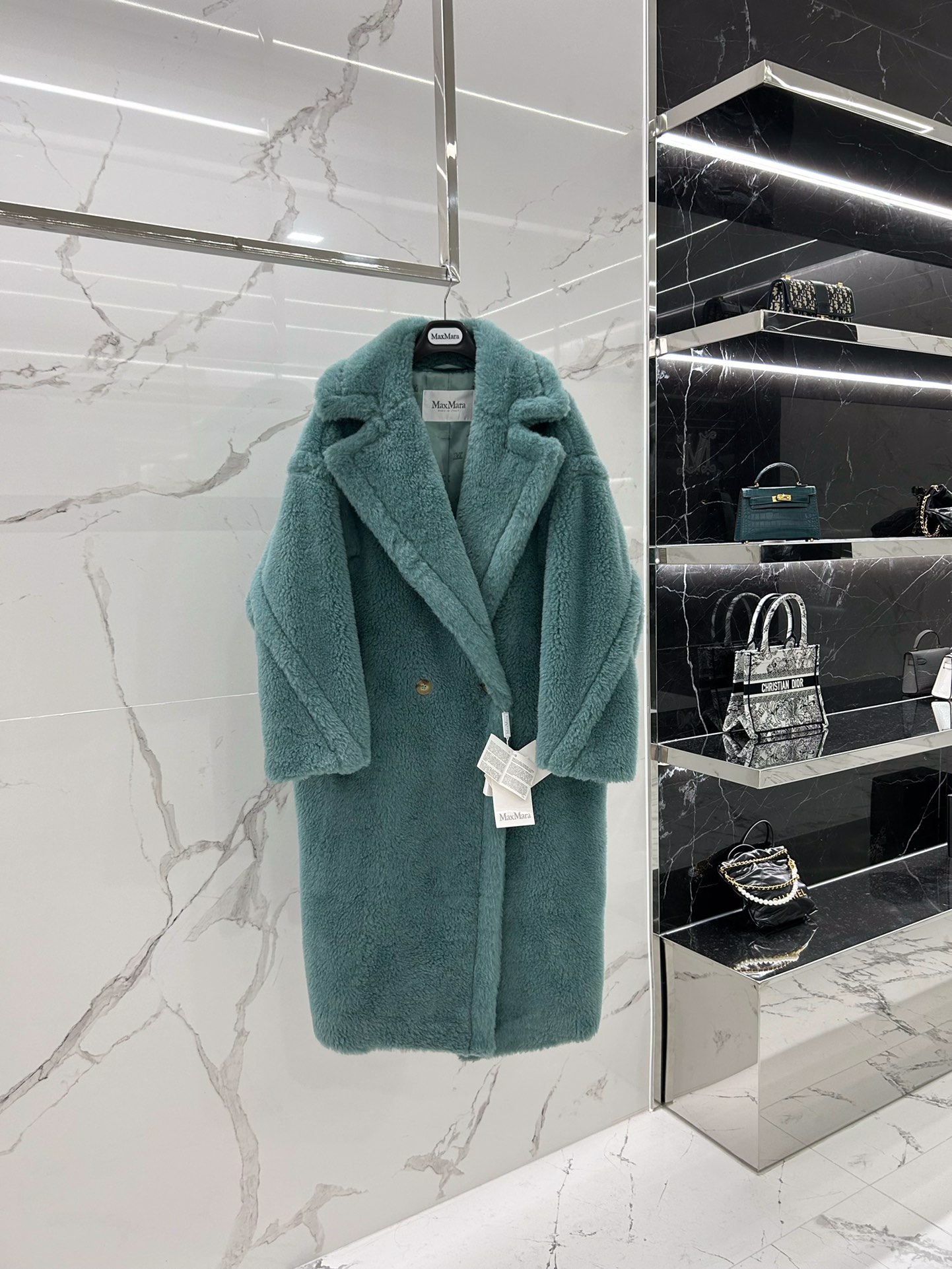 Max Mara Teddy fur long coat Size XS-M