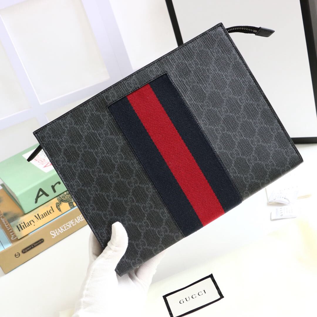 Gucci New GG Supreme Pouch Size 26*20*6cm Style 475316