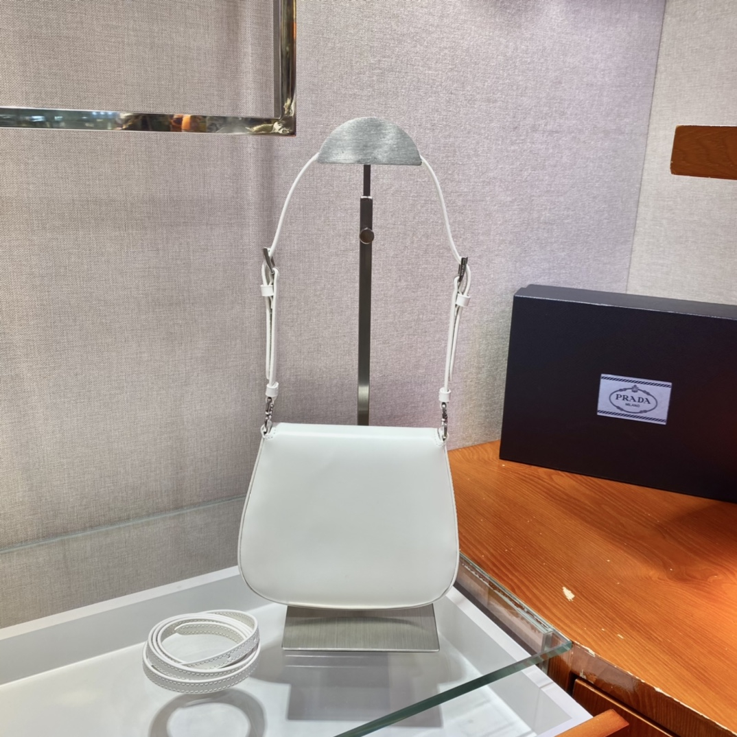 Prada 1BH188 Cleo brushed Leather Shoulder Bags Size 17*14.5*3cm