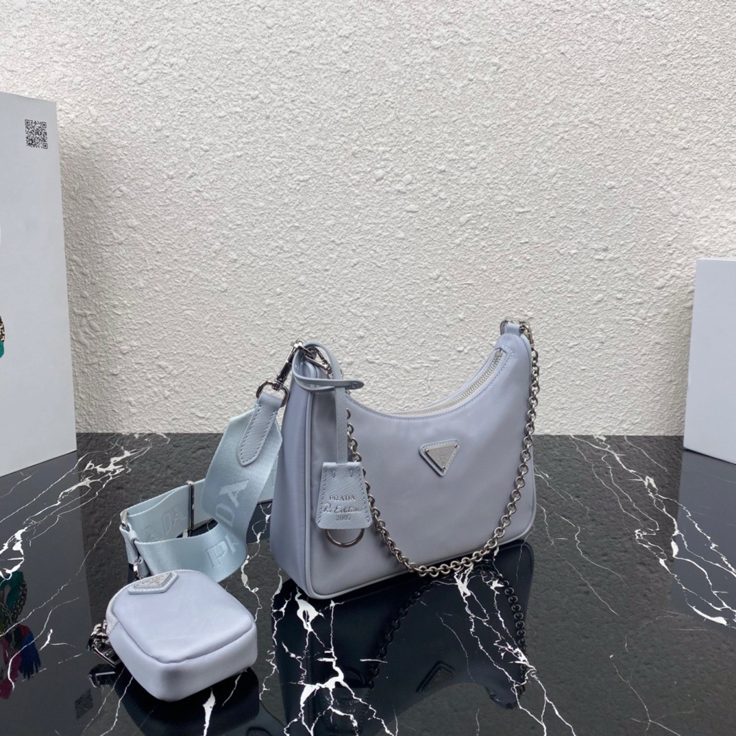 Prada 1BH204 Redition 2005 Women Bags Canvas 22*12*6cm