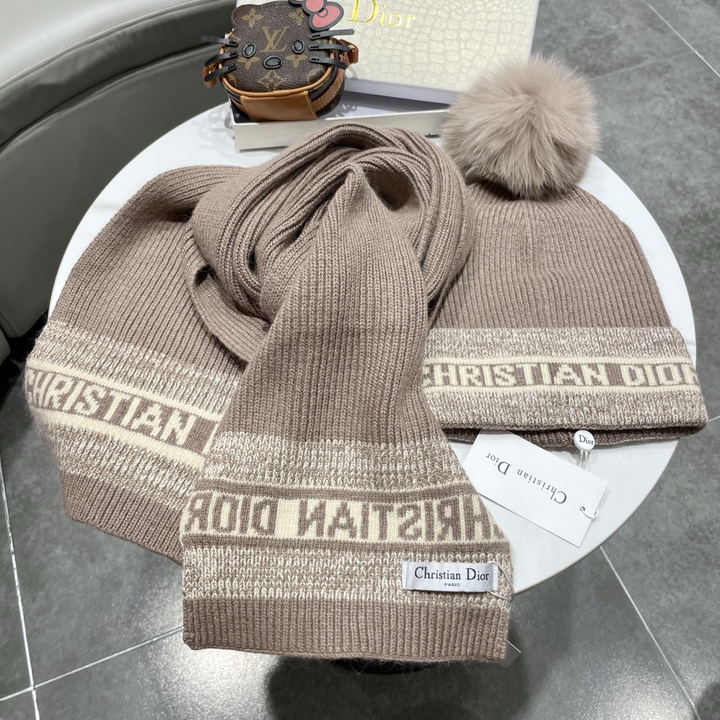 Dior Knitted Hat+Scarf