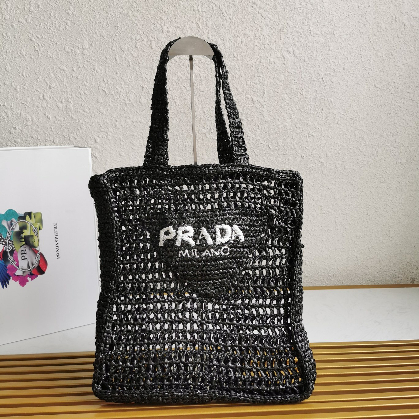 Prada 1BG393 Raffia Tote Bags Size 36*38*3cm