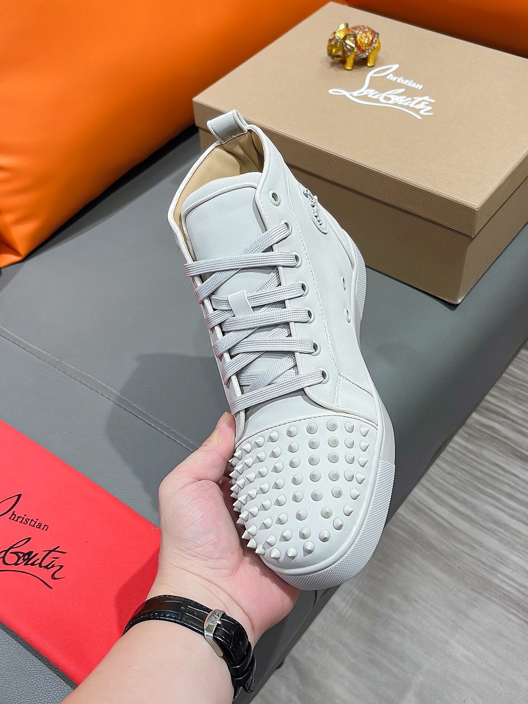 Christian Louboutin Lou Spikes High-Top Sneaker Size 36-46