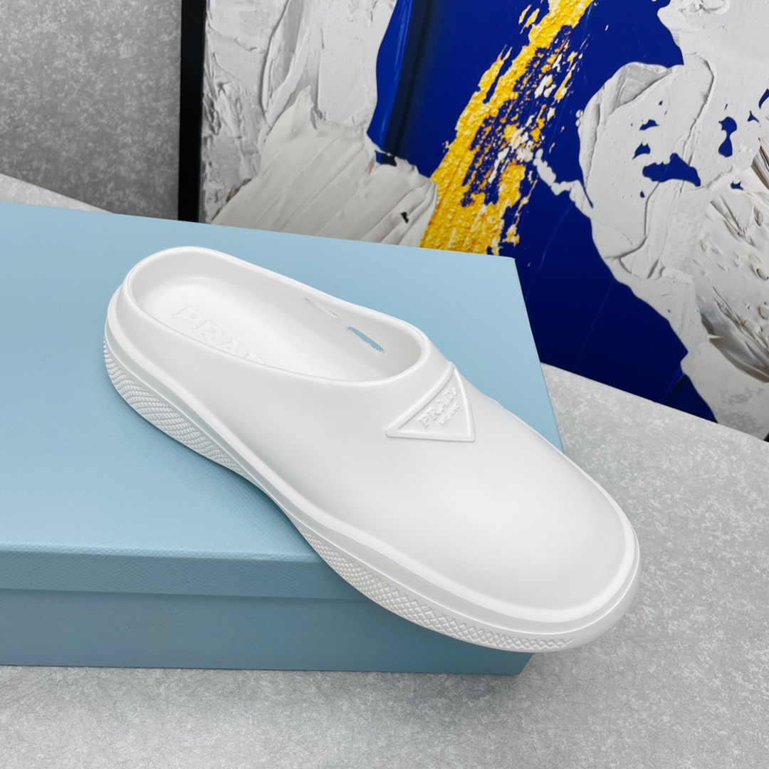 Prada Foam Rubber Slippers Size 35-45 Black/White