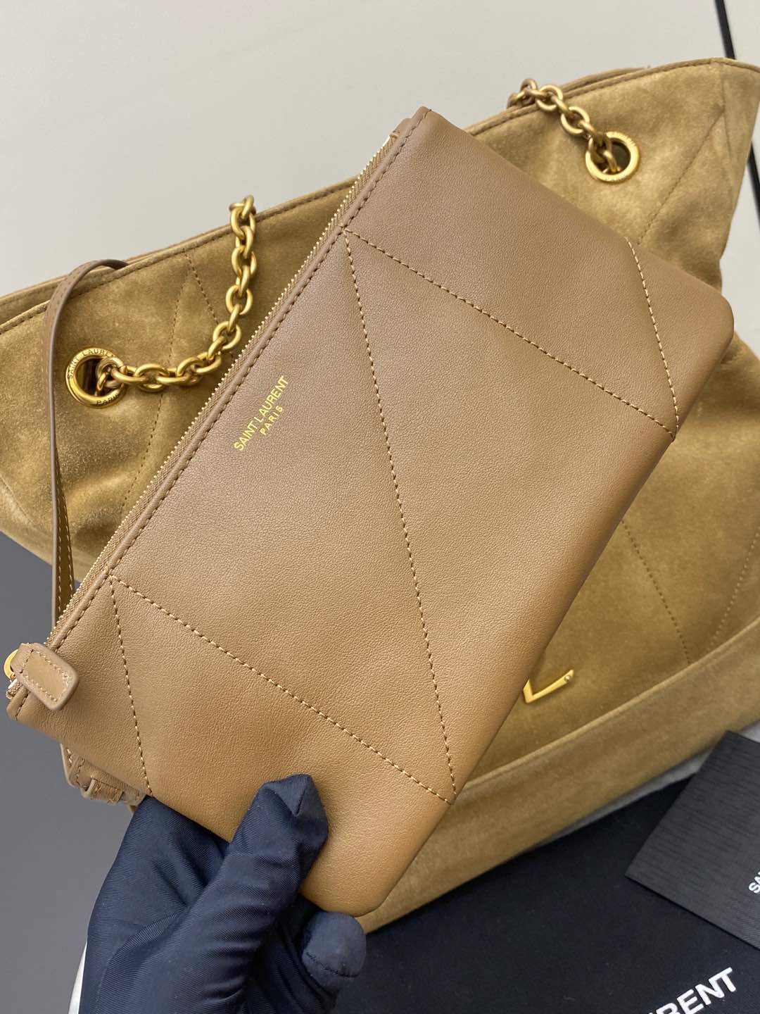 YSL Jamie 4.3 Large Pochon Women Shoulder Bags Size 34*27*3cm