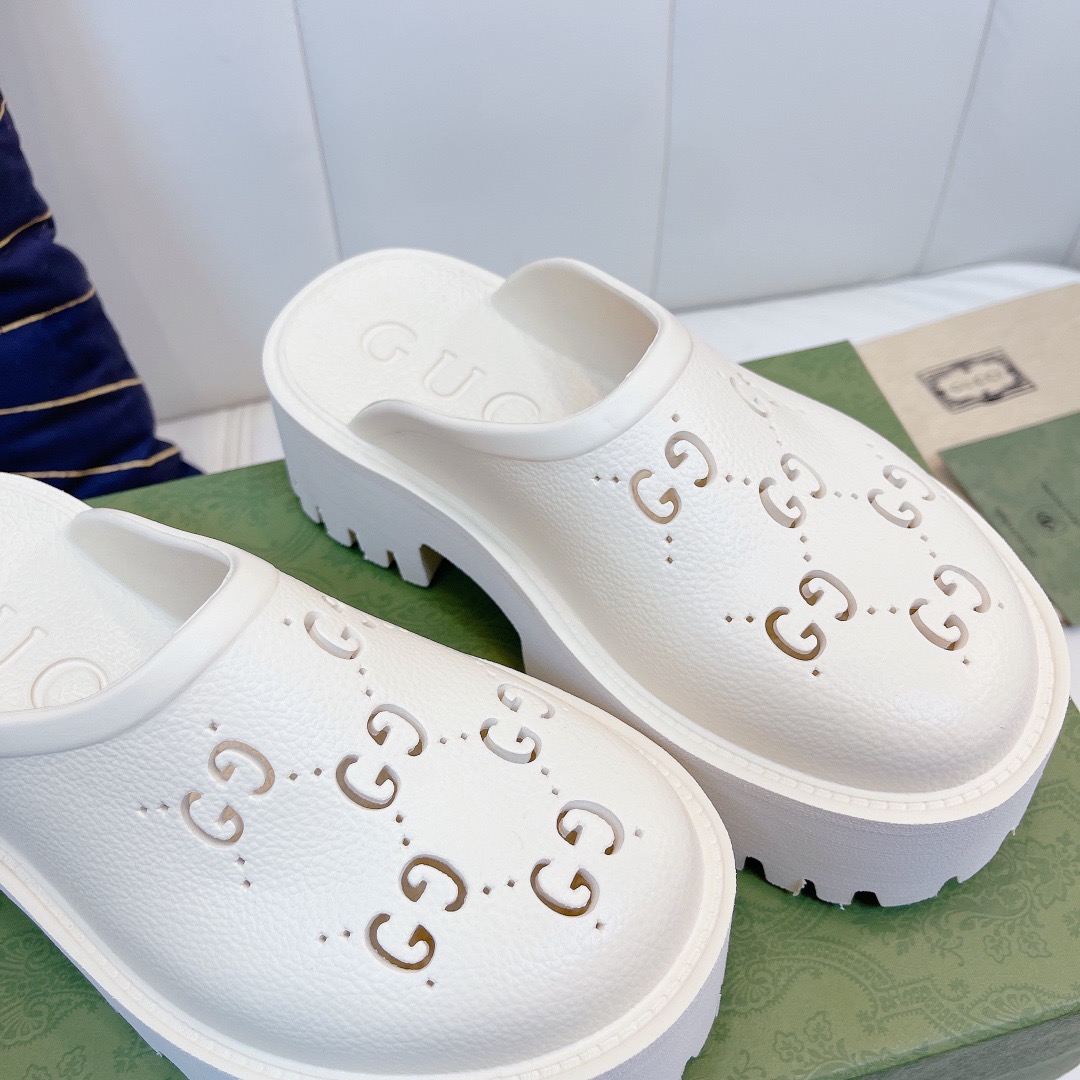 Gucci Slip on Sandal Slippers Size 36-45 Black/White