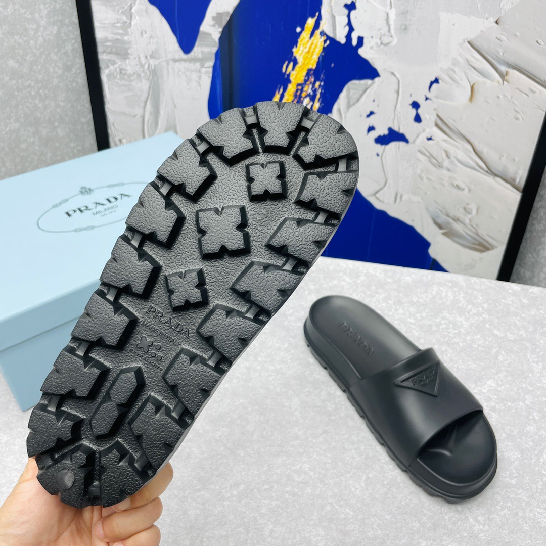 Prada Rubber Slippers Size 35-45 Black/White