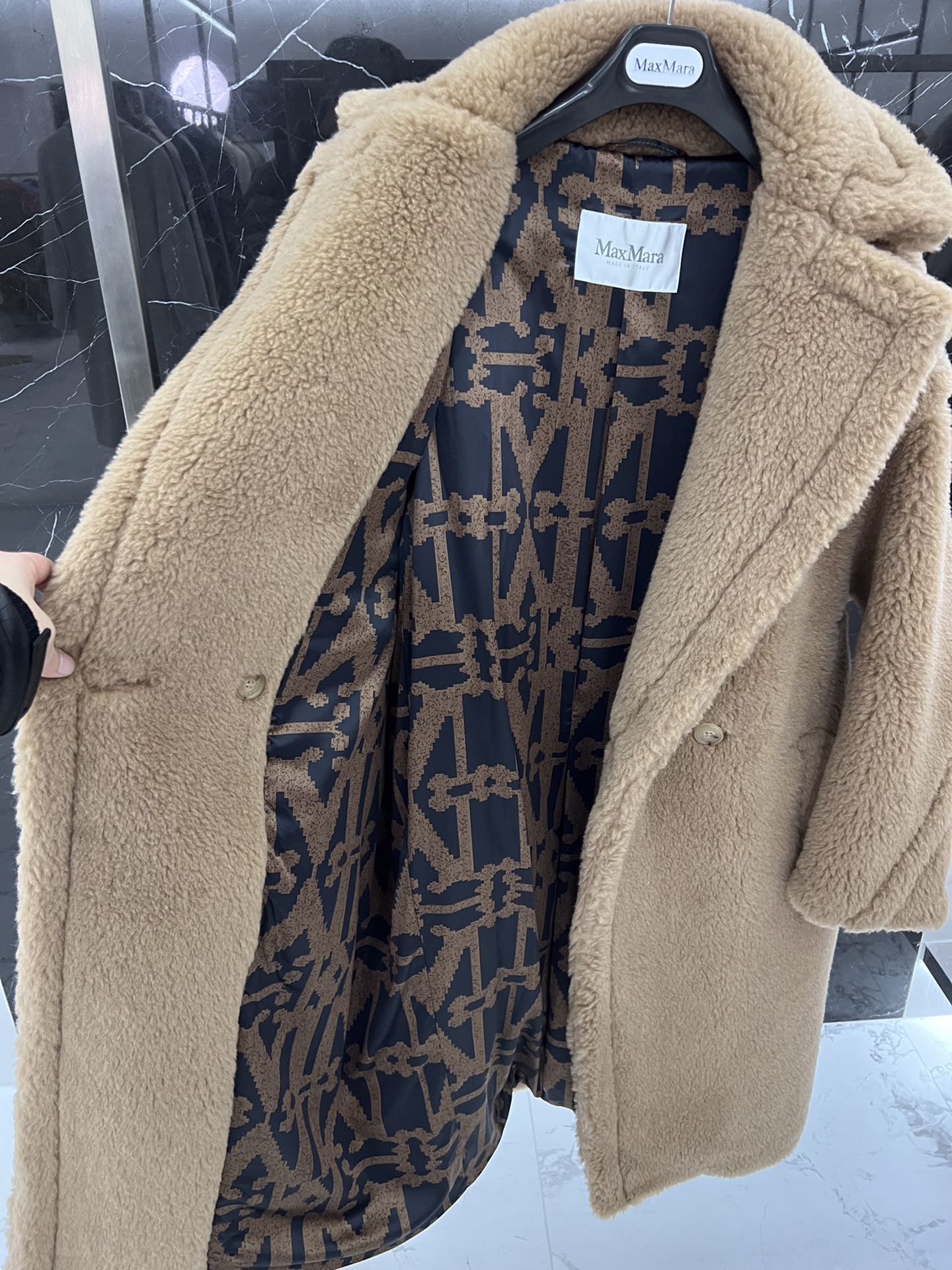 Max Mara Teddy fur long coat Size XS-M