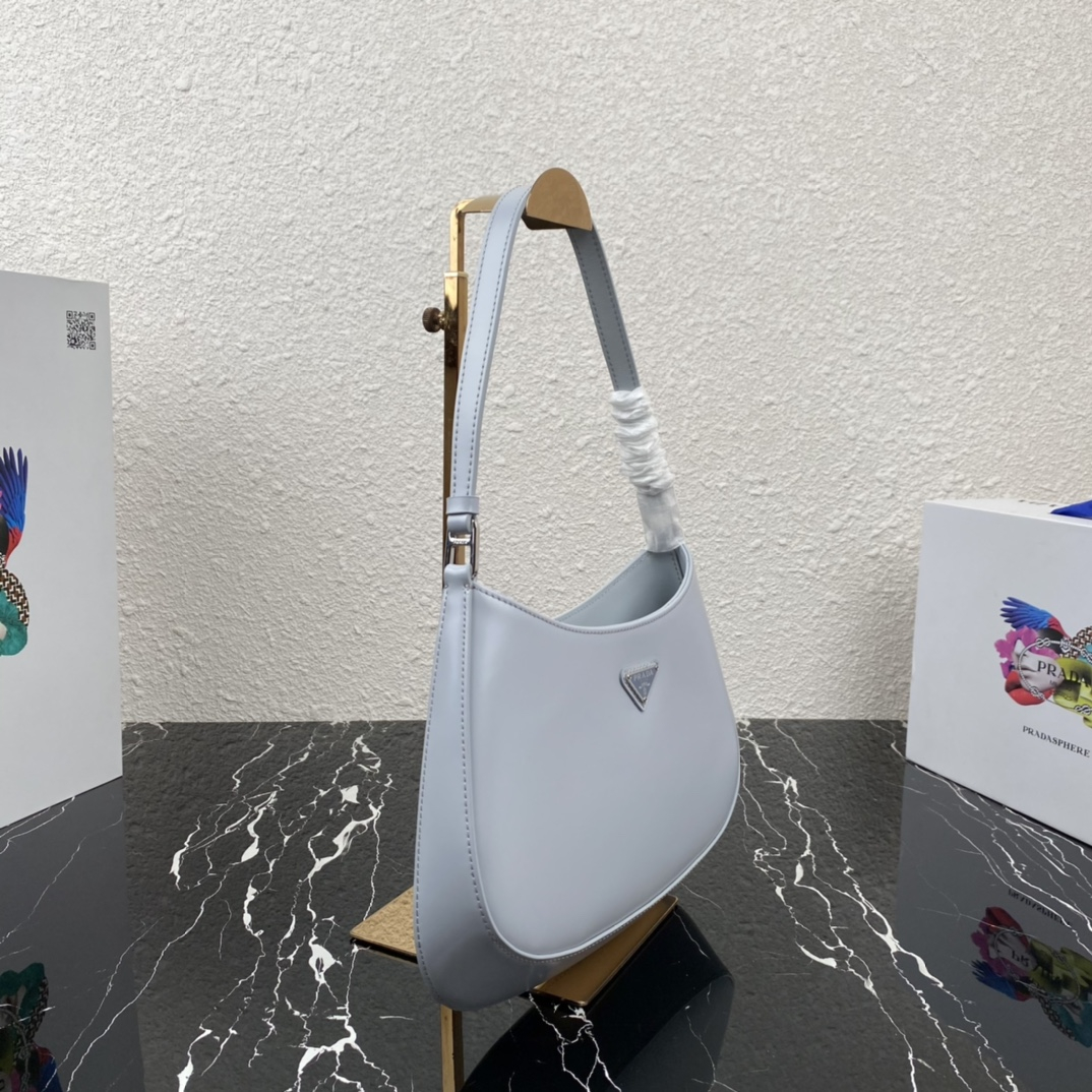 Prada 1BC499 Cleo Brushed Leather Shoulder Bags Size 27*22*6cm