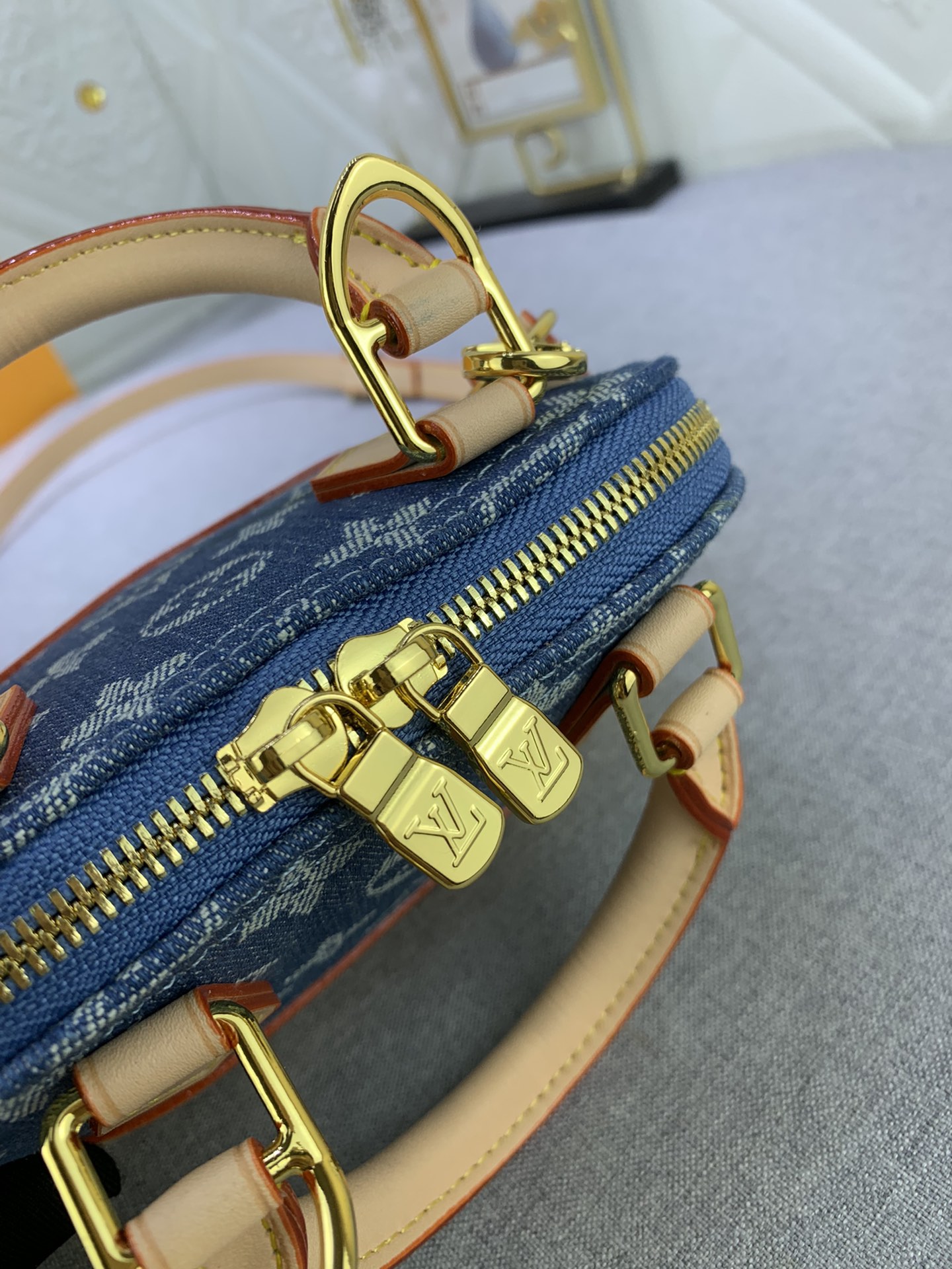 Louis Vuitton M82717 Alma Nano Denim Cowboy Shoulder Bags Size 18*12*8cm