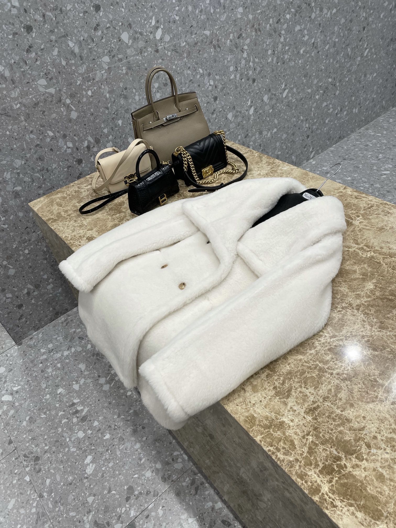 Max Mara Teddy fur long coat Size XS-M