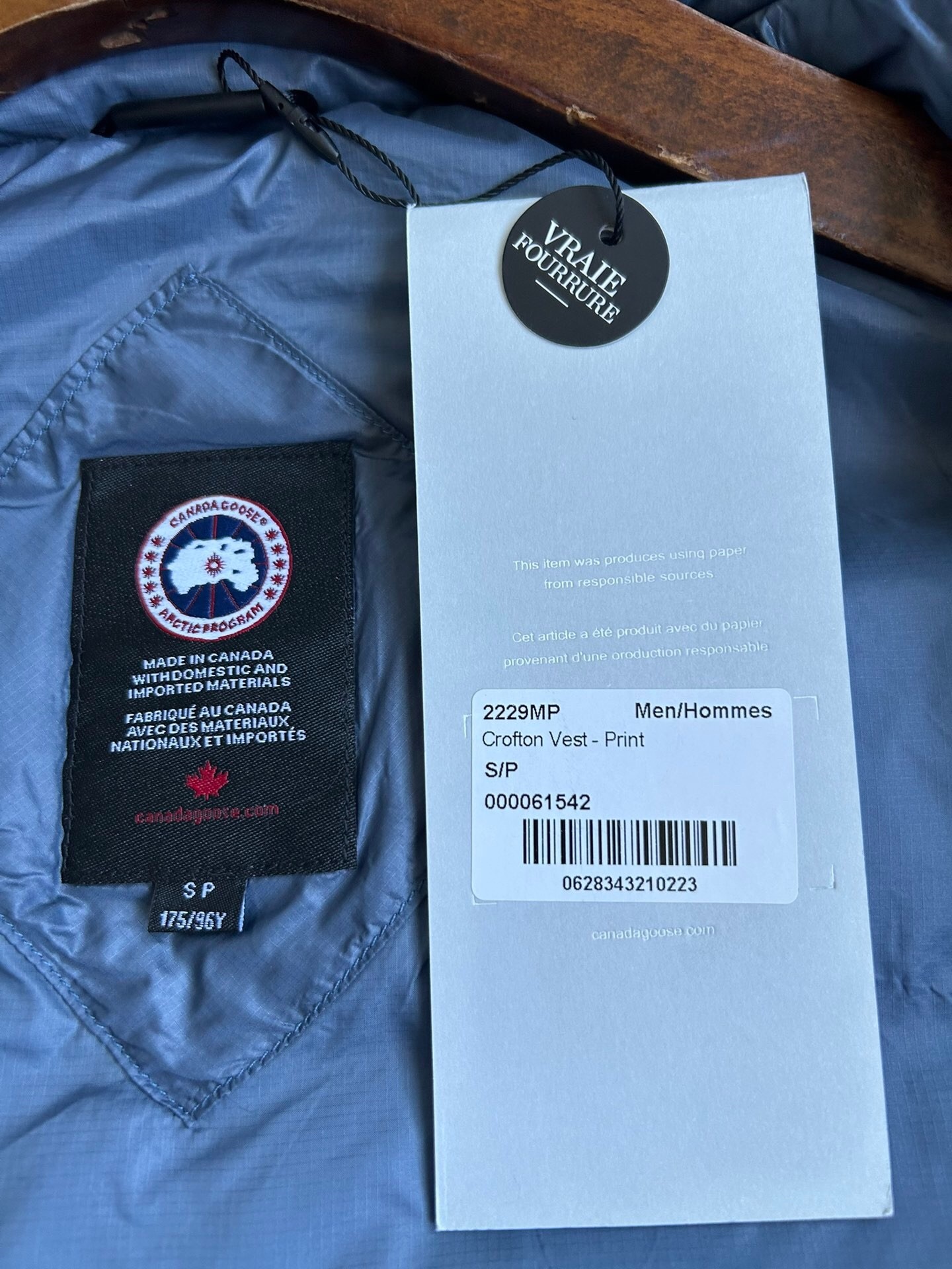 Canada Goose E2229 Crofton Vest-WD Men Winter Vest Size S-XXL