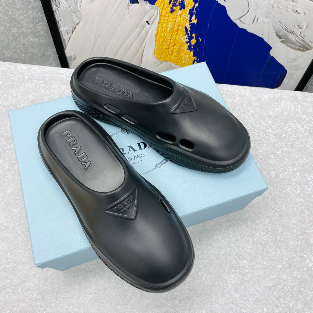 Prada Foam Rubber Slippers Size 35-45 Black/White