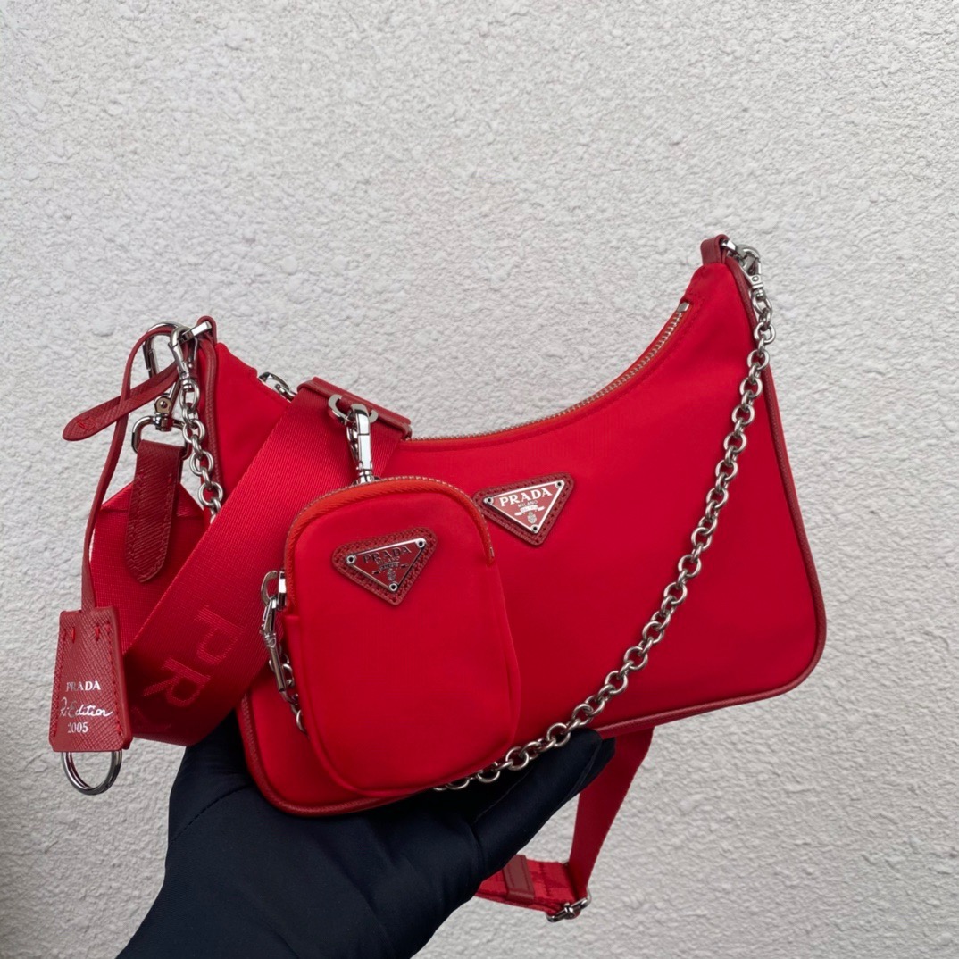 Prada 1BH204 Redition 2005 Women Bags Canvas 22*12*6cm
