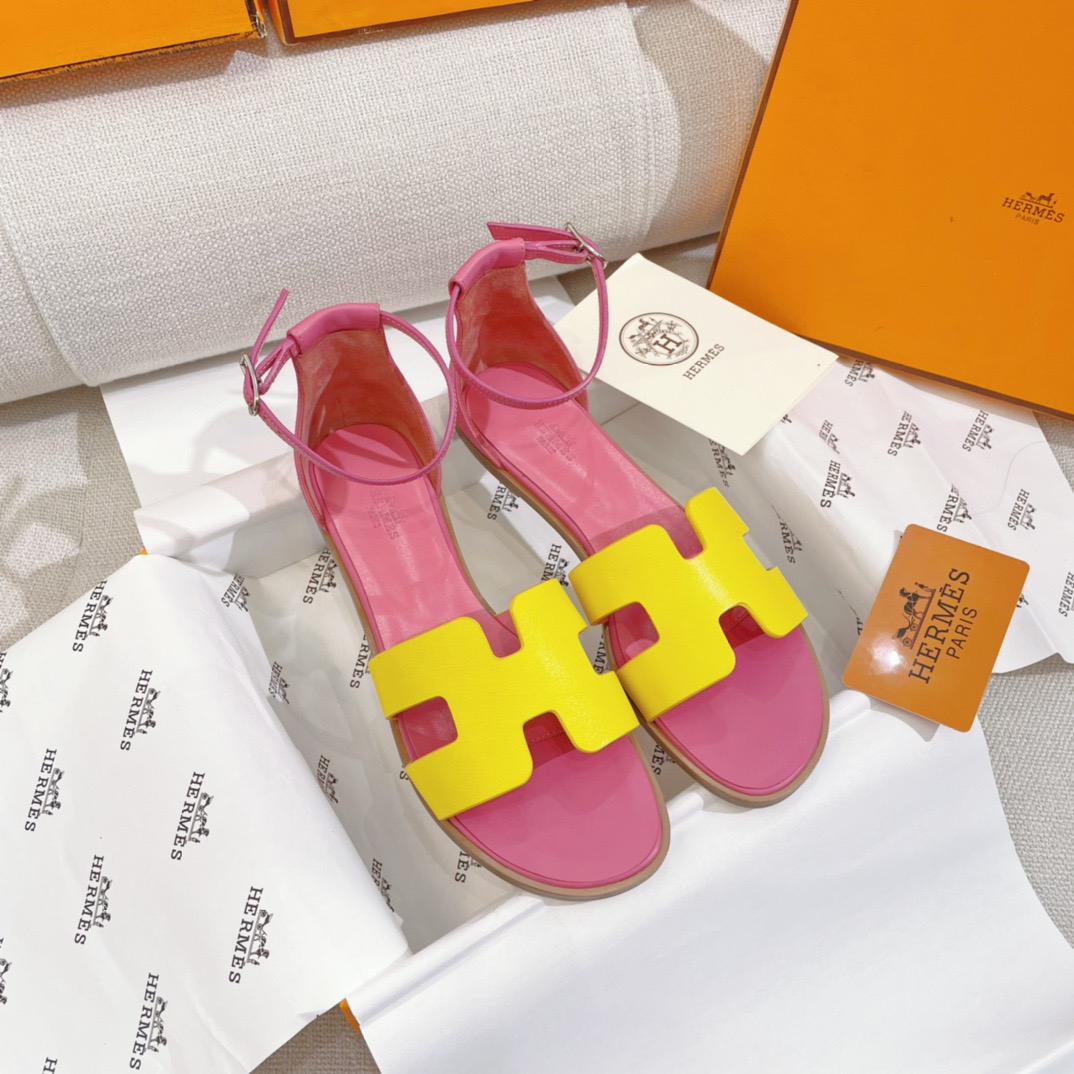 Hermes Santorini Sandals Size 35-41 7-Color