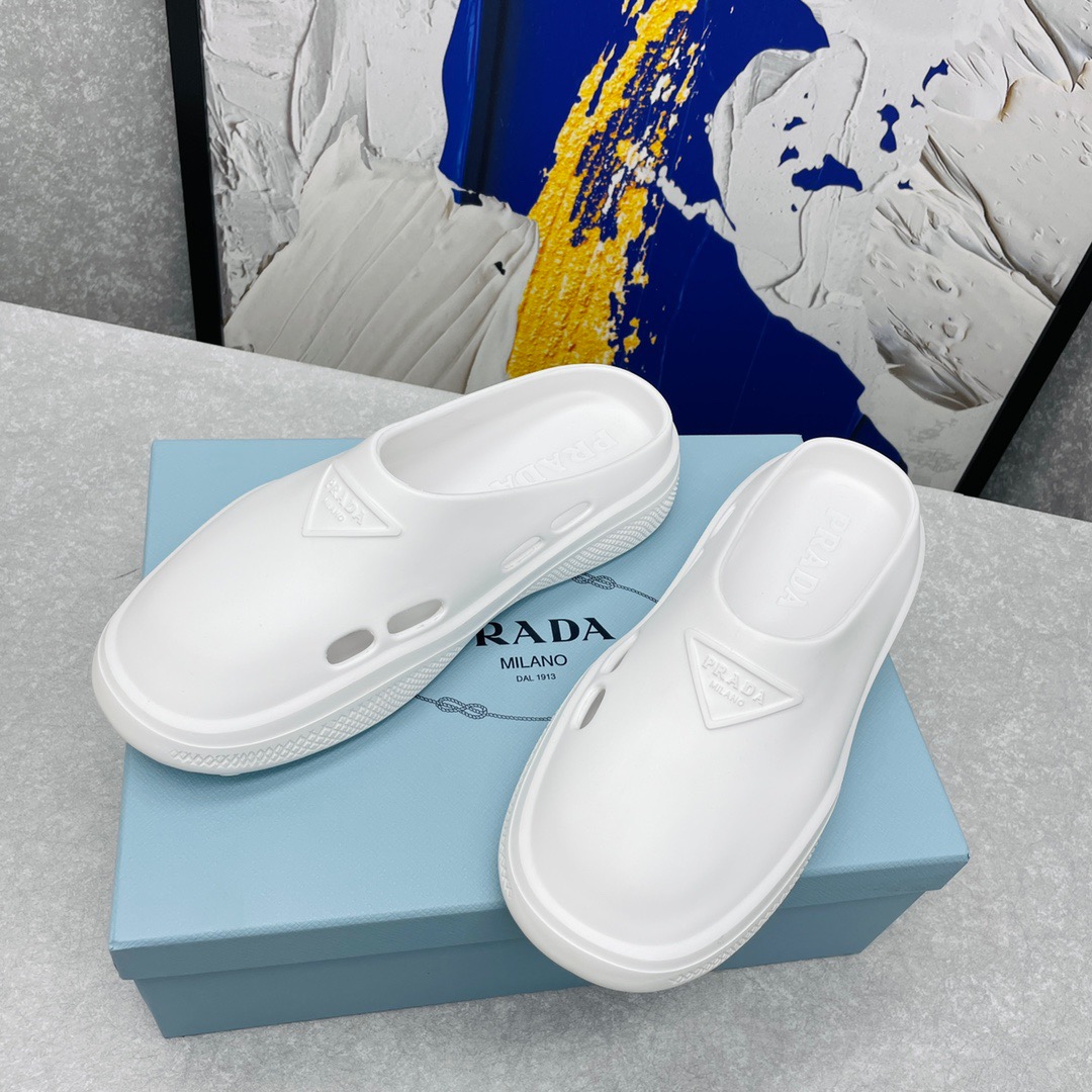 Prada Foam Rubber Slippers Size 35-45 Black/White