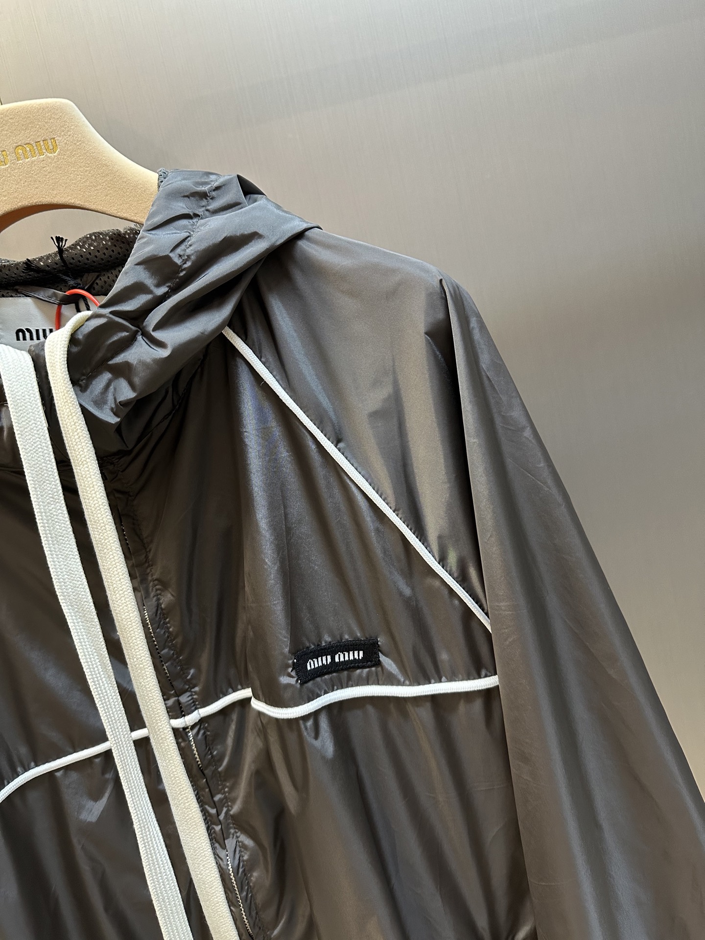 MiuMiu Nylon Zipper Hooded Jacket Size S-XL