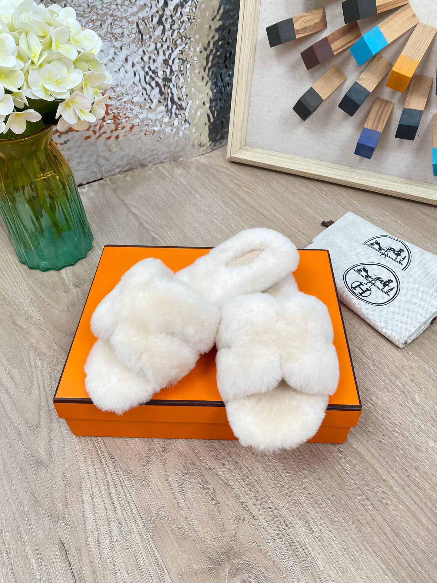 Hermes 23fw Women Winter Slippers Size 36-40