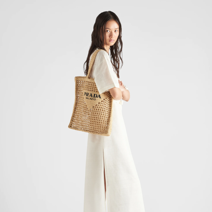 Prada 1BG393 Raffia Tote Bags Size 36*38*3cm