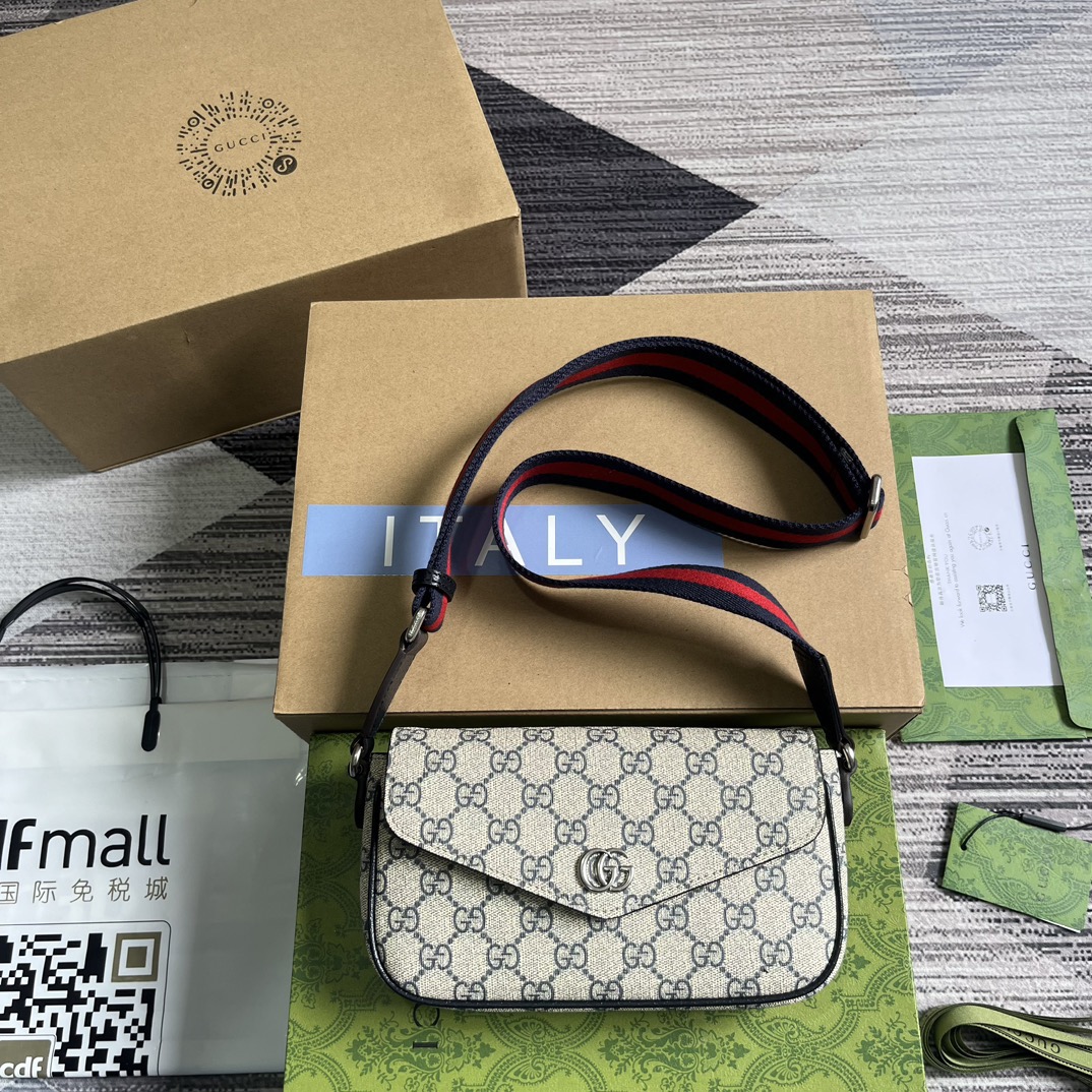 Gucci Ophidia Shoulder Bags 13*22*4cm